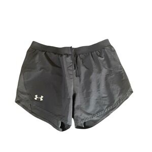 Under Armour Womens HeatGear Fly By Running Shorts M Black Athletic Gym Workout